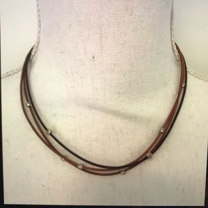 Silpada leather and sterling silver necklace